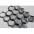 8mm Thickness Beveled Edge Glass Mosaic Grey Hexagon Tile Backsplash